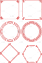 中国风通用中式简约边框元素素材组合合集