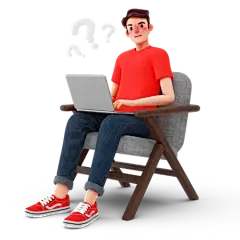 男子骑硬币三维插图