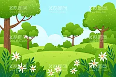 矢量春天背景  - 源文件下载【酷图网】矢量春天背景,春天风景壁纸,春天壁纸,绿色背景,大自然,清新,景色,自然季节,春季,四季,插图,卡通,风景地形,