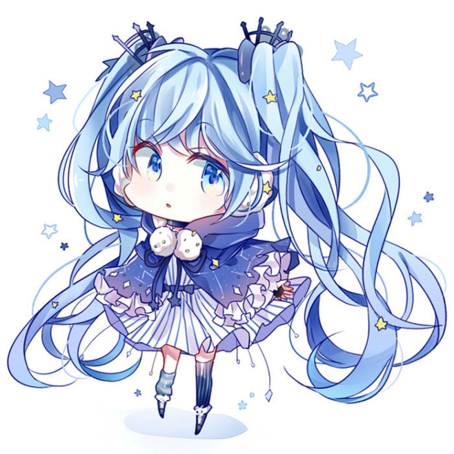冬の夜ミク初音未来动漫美少女壁纸插画封面美图v家p站板绘人物原创