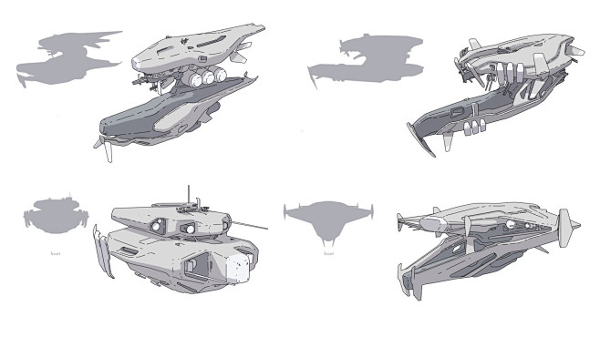 Spaceships sketches,...