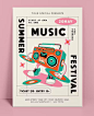 This contains an image of: Summer Festival Flyer Template PSD, AI, EPS
