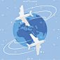 世界旅行概念插图。