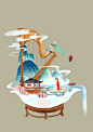 微观场景_孔雀东南飞_伍豆仁儿__插画师作品_涂鸦王国gracg.com