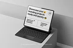 10款现代时尚IPad Pre苹果平板电脑屏幕壁纸ui设计作品贴图psd样机素材模板下载_颜格视觉