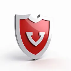 红色立体盾牌简约盾牌素材图