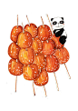 熊猫牌美食-annie.Z_美食,熊猫,成都,水彩,手绘_涂鸦王国插画