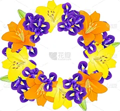 百合花,橙色,鸢尾,花环,华丽的,请柬,浪漫,壁纸,植物群,婚礼