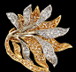 DAVID WEBB Diamond Flower Pin - Yafa Jewelry