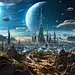 Generations passed, and the colony on far away planet evolved into a thriving society, with bustling cities and interconnected settlements spanning the planet.The planet, had become a beacon of human resilience and ingenuity. Its skies, once empty, now bu