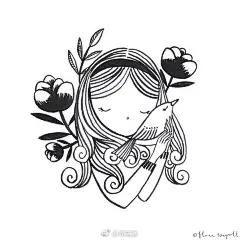 小清新黑白手绘插画
（by：florawaycott_） ​​​​