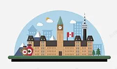 加拿大国会大厦高清素材 创意 加拿大 卡通 国会大厦 城市旅游插画 多彩 手绘 元素 免抠png 设计图片 免费下载 页面网页 平面电商 创意素材