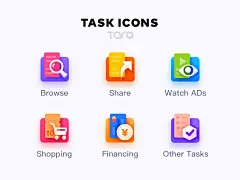 Task Icons By Taro app ui type icon illustration flat vector colorful task business automate