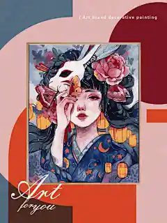 |墨河| diy数字油画人物动漫装饰填色手工手绘画画填充涂色油彩画-tmall.com天猫