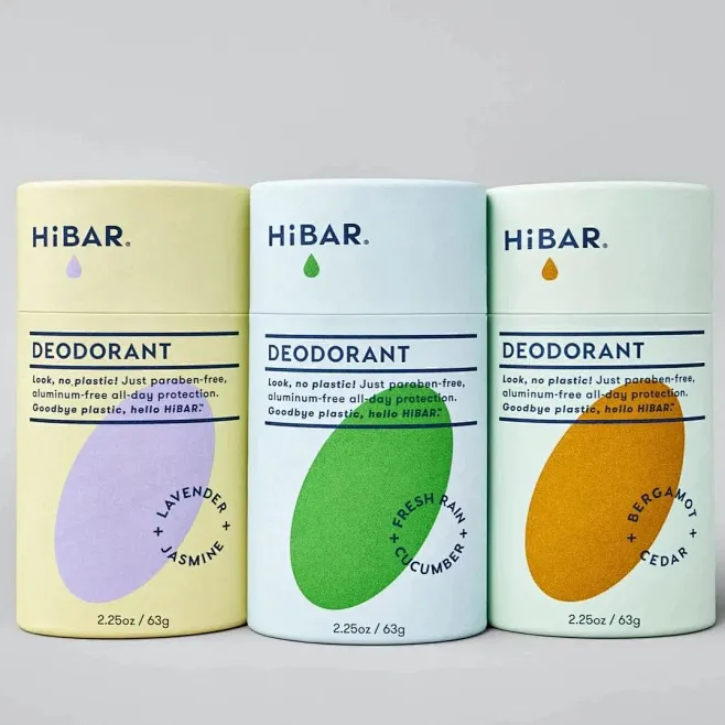This may contain: three different types of deodorant sitting next to ...