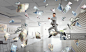 Jumping businessman in office. Funny jumping businessman in modern 3D rendering interior. Mixed media_创意图片