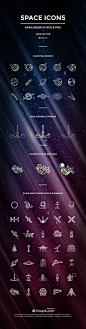 The Space Icon Set (50 Icons, SVG & PNG): 