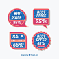 Red and blue sale sticker templates