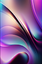 This may contain: an abstract purple and blue background with wavy lines in the bottom right corner, as well as curved curves