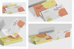 企业品牌文艺精致名片样机素材模板素材Business Card Mock-Ups插图(1)
