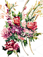 花束,抽象,白色,水彩画,垂直画幅,婚礼,无人,花纹,背景,水彩画颜料