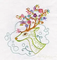 刺绣梅花鹿
