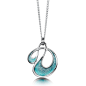 Storm Small Enamel Pendant Necklace in Sterling Silver