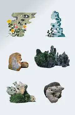 大气石头假山园林艺术元素