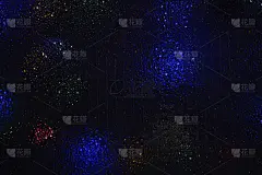 白，蓝，红，黄，绿，多色的亮点在黑色的背景上