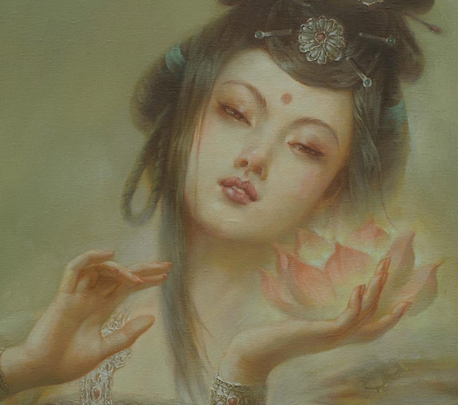 曾浩敦煌飞天油画