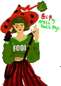 愚人节黑暗少女半身手绘图片png免抠元素漂浮元素背景装饰免扣图片设计图案