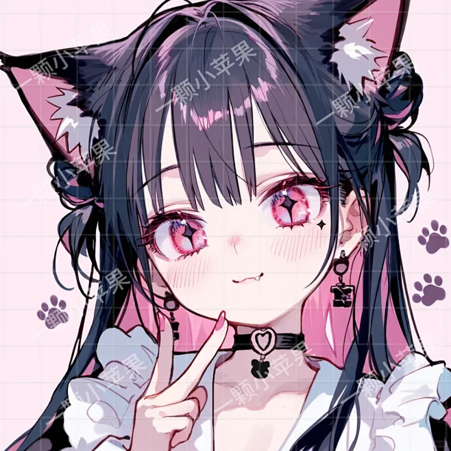 今天是可可爱爱的黑发猫耳小恶魔头像！ -...