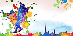 彩绘喷绘网球运动比赛培训海报背景 网球运动员 背景 设计图片 免费下载 页面网页 平面电商 创意素材