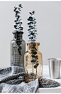 述物原创 花瓶玻璃透明欧式简约干花花瓶摆件客厅插花小清新现代-淘宝网