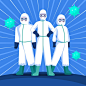 Victory over coronavirus concept Free Vector