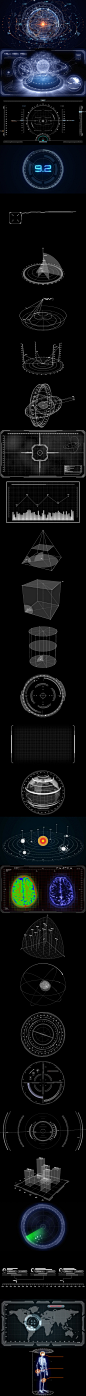 科技元素设计套装3 UI 科幻 界面 元素 设计素材 GUI 图标动画源文件 未来科技