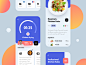 Chef Taste App design mobile ui ux type illustration recipe food flat typography concept icon interface platform color