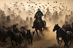 坝上马万马奔腾马到成功摄影图片