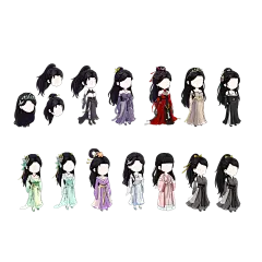 12个古装女人物An素材-淘宝网