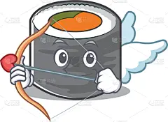 寿司,丘比特,动画片,时尚,可爱的,食品,模板,性格,烹调