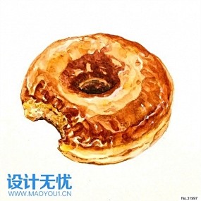 甜甜圈日式手绘美食料理插画JPG图片素材...
