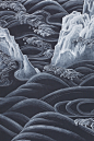 'Matsushima Waves' in Roka design colours on Edo Night painted silk