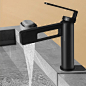 Modern Single Handle Bathroom Faucet Solid Brass 1-Hole Basin Mixer Tap : This bathroom faucet has solid brass construction ensuring high quality and durability, resist rust and corrosion. Ceramic cartridge reduces leak points, survive 500,000 times open 