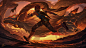 Sunset Run, Megan O'Rourke : Fanart for The Legend of Zelda: Breath of the Wild (Nintendo)<br/>I always enjoyed running along with the dragons! I really wish I saved progress images for this. This was a challenging work, but I wanted to practice lig