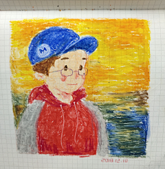 帽子妖采集到油画棒插画