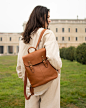 Soft Leather Backpack for Women in Brown Color Small Leather image 1