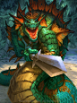 Hungry Naga, Alex Alexandrov : Hearthstone illustration , don't remember the expansion its a boss minion