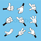 米奇手 ai插画手势参考 Stock vector of 'Illustration of cartoon various hands with different gestures.'