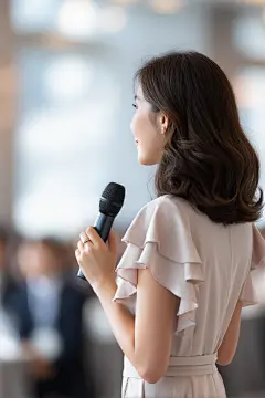 女性新闻记者人物摄影