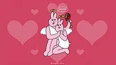 可爱搞怪ipad壁纸 电脑壁纸cr.粉红兔子Myfriend